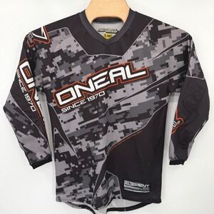 O'Neal Motocross Jersey Mens Small‎ Black Element Series Digital Camo Padded MX
